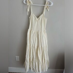 Madewell eyelet lucie tie strap tiered dress